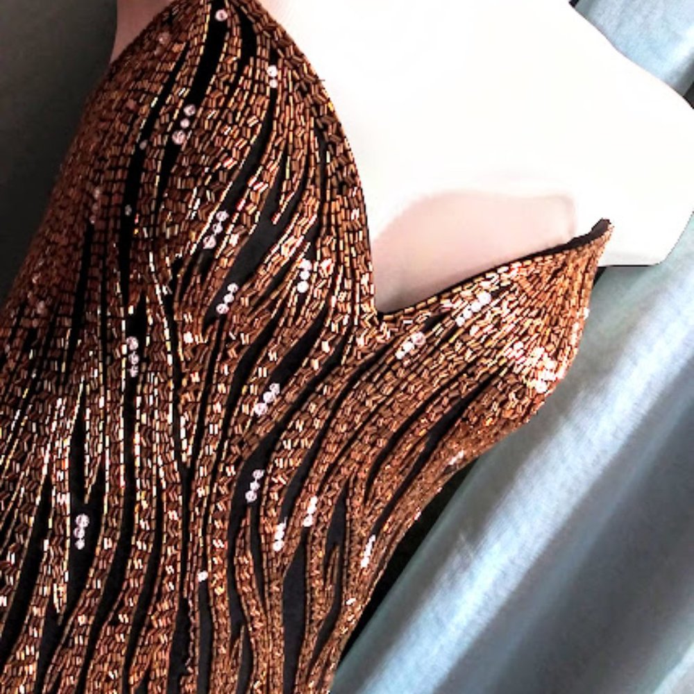 Vintage Bob Mackie Strapless Beaded Gown, Excellent Condition